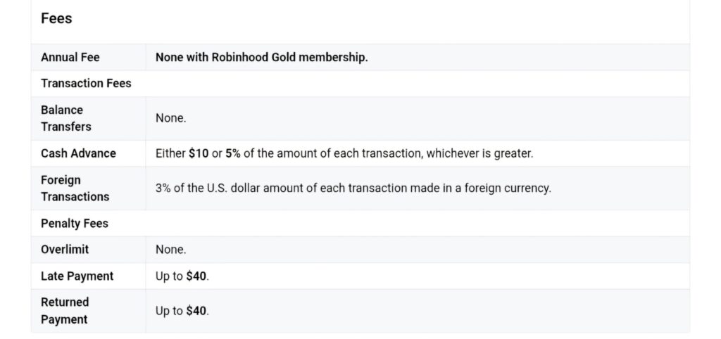 RobinHood Gold Card Latest Foreign Transaction Fees